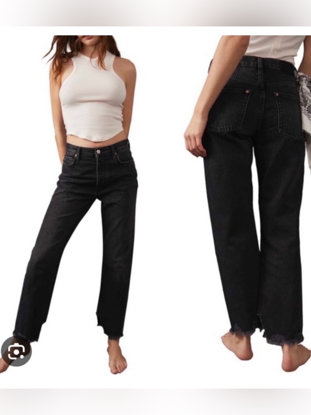 Free people tapered baggy high rise boyfriend fit jeans size 24
